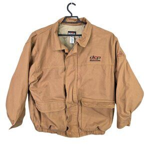 Mens Bulwark Flame-Resistant Tan Full Zip & Button Jacket Cotton Blend XXL